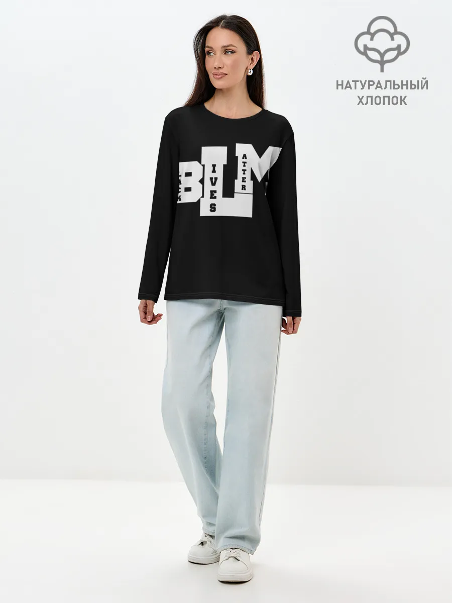 Лонгслив женский. Хлопок / Black Lives Matter