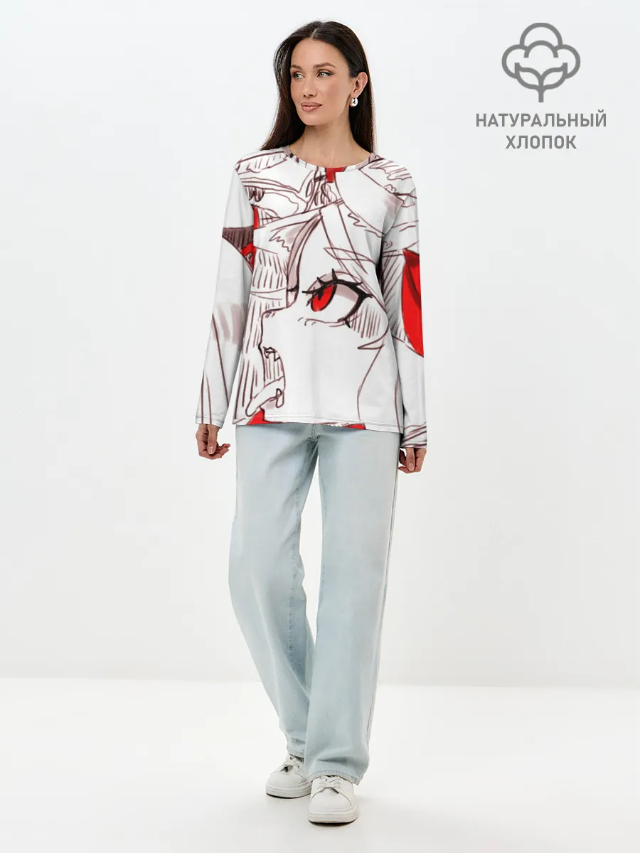 Лонгслив женский. Хлопок / Люцифер. HELLTAKER