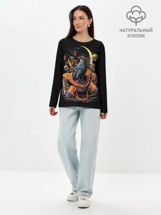 Лонгслив женский. Хлопок / ВОРОН СТИМПАНК