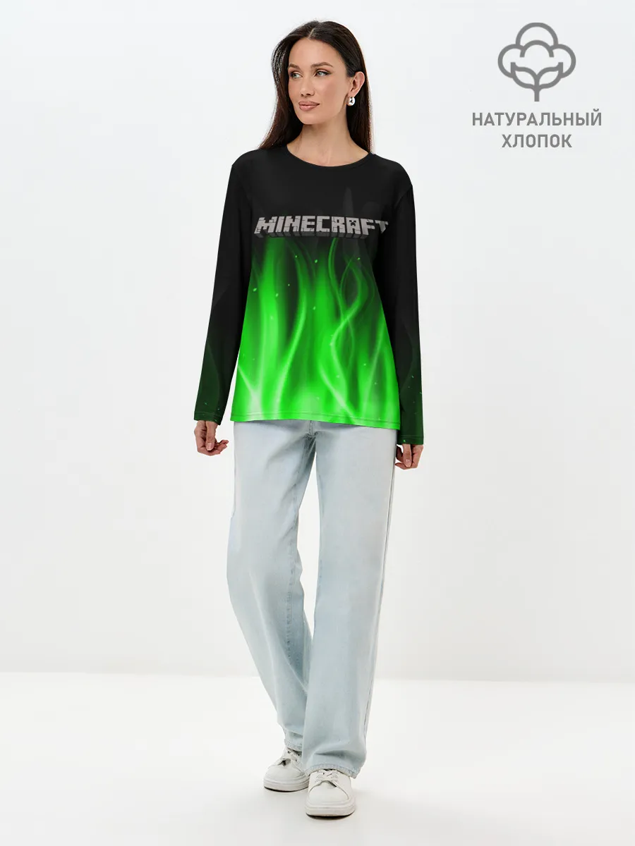 Лонгслив женский. Хлопок / MINECRAFT