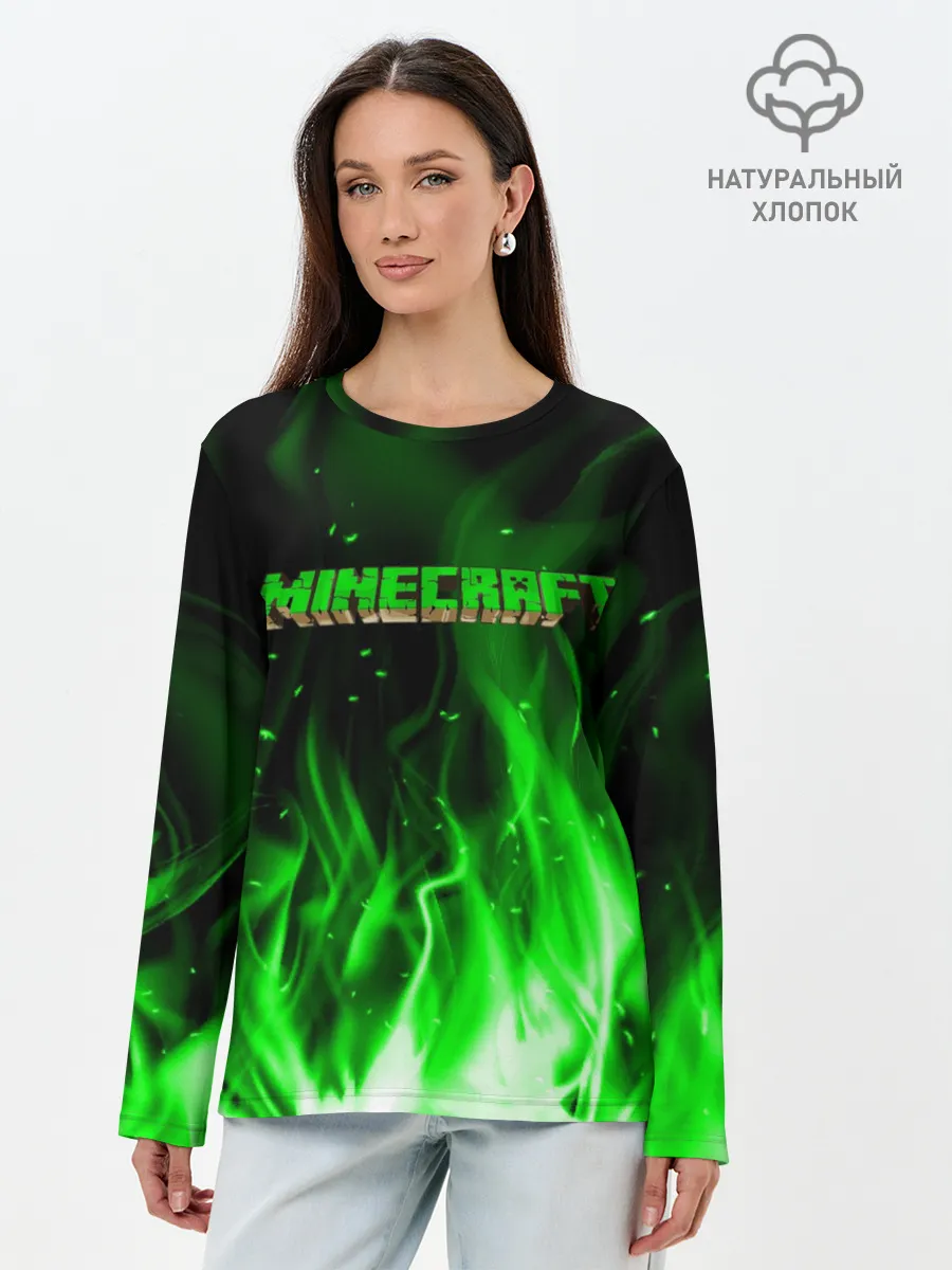Лонгслив женский. Хлопок / MINECRAFT