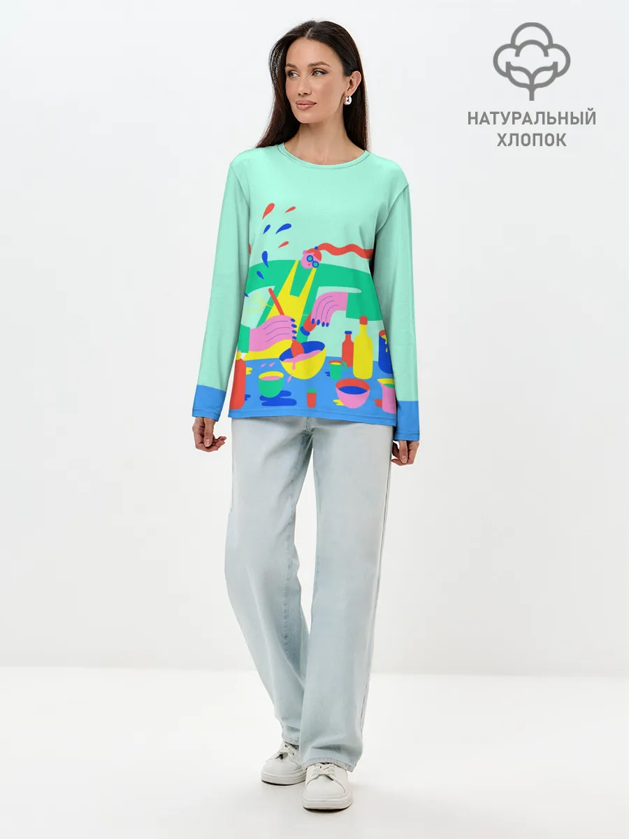 Лонгслив женский. Хлопок / готовка