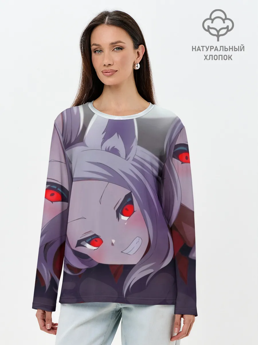 Лонгслив женский. Хлопок / Цербер из Хеллтейкера