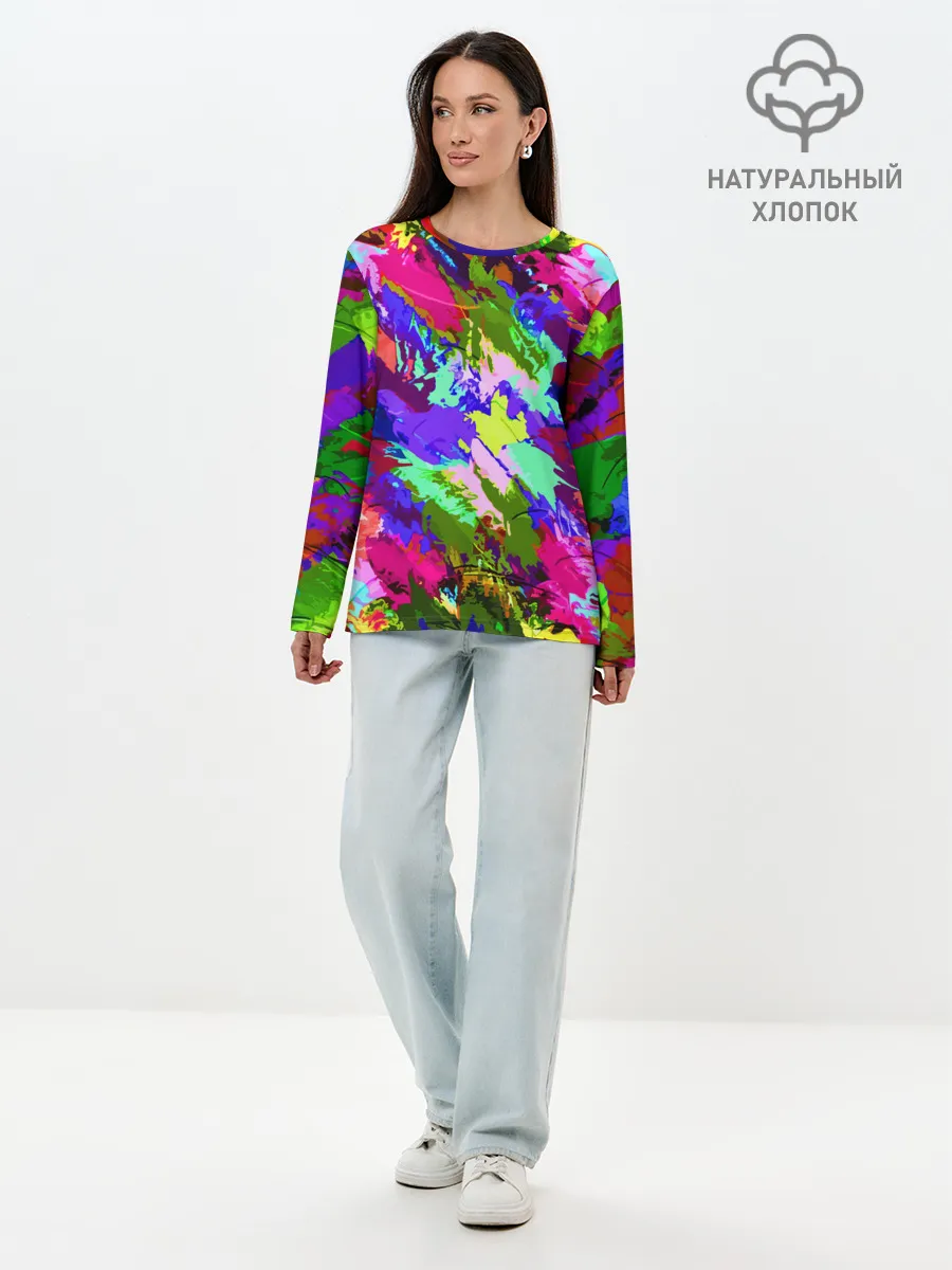 Лонгслив женский. Хлопок / Краска