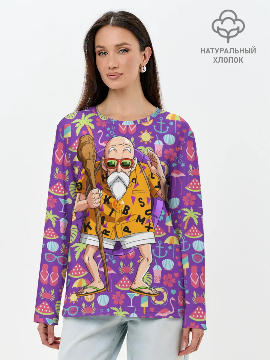 Лонгслив женский. Хлопок / Шар Дракона. Мастер Роши