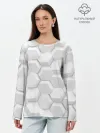 Лонгслив женский. Хлопок / 3D WHITE