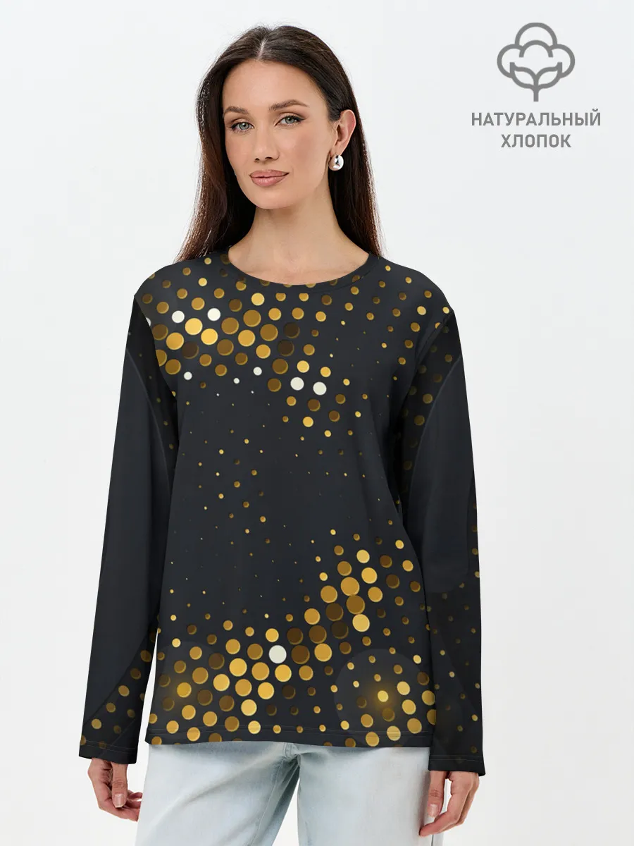 Лонгслив женский. Хлопок / black gold