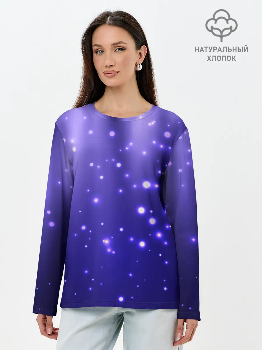 Лонгслив женский. Хлопок / Мерцающие Светлячки
