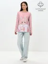 Лонгслив женский. Хлопок / Catgirl pink