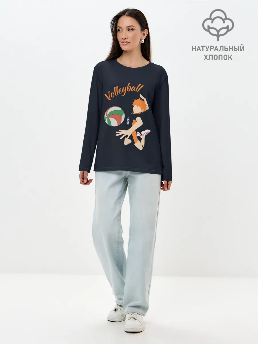 Лонгслив женский. Хлопок / Волейбол