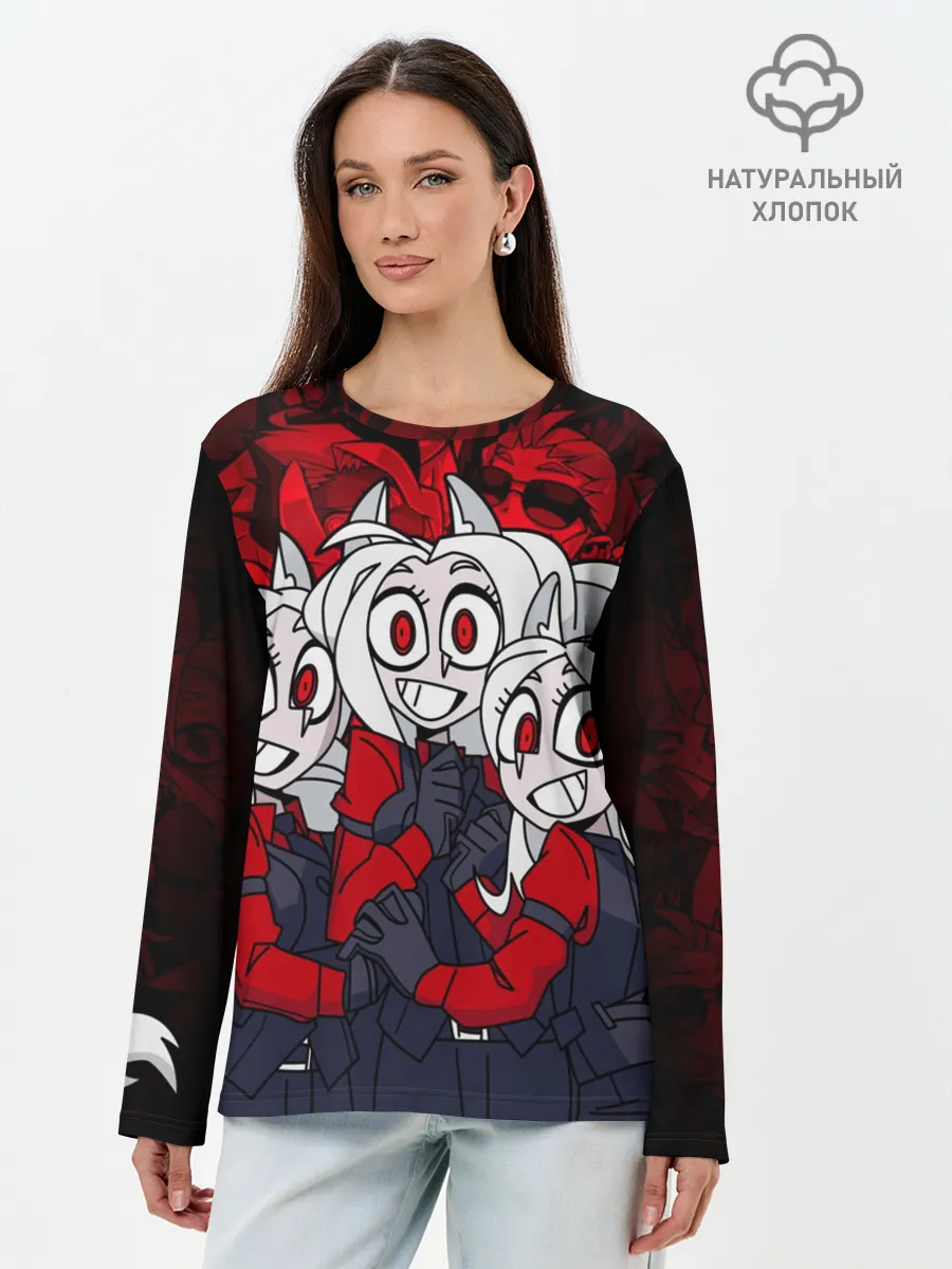 Лонгслив женский. Хлопок / HELLTAKER CERBERUS