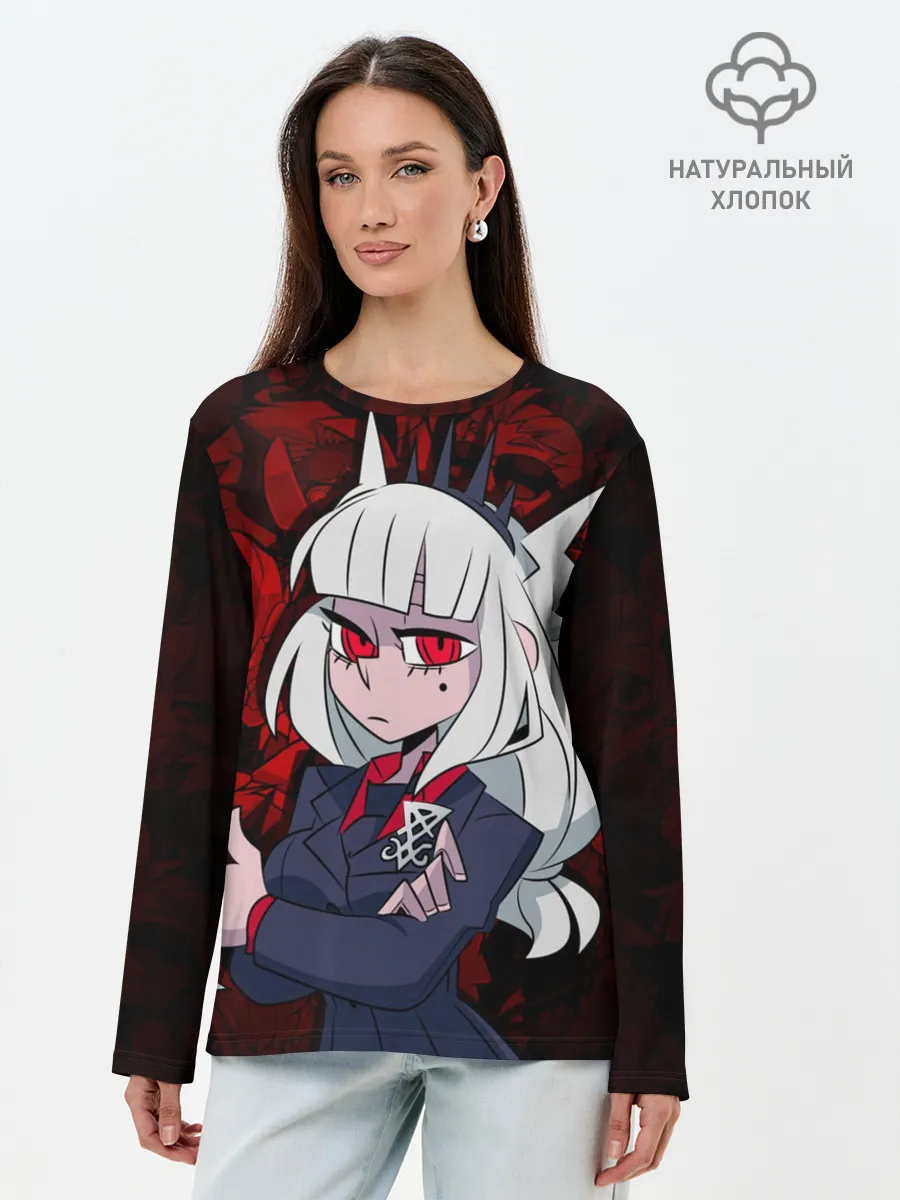 Лонгслив женский. Хлопок / HELLTAKER LUCIFER