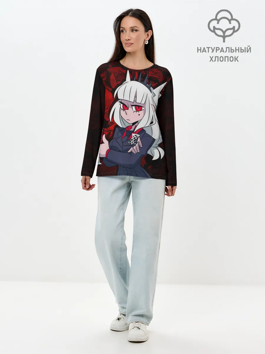 Лонгслив женский. Хлопок / HELLTAKER LUCIFER