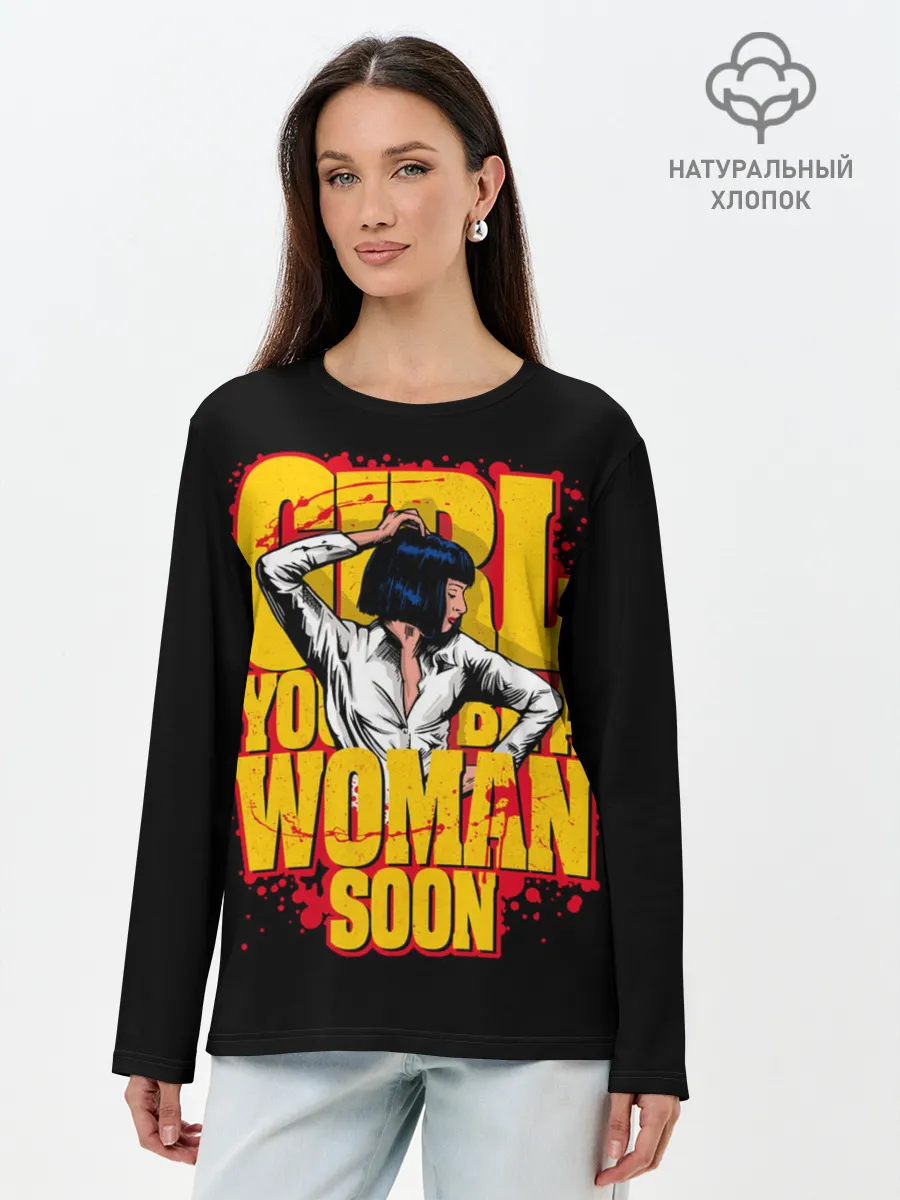 Лонгслив женский. Хлопок / Криминальное чтиво