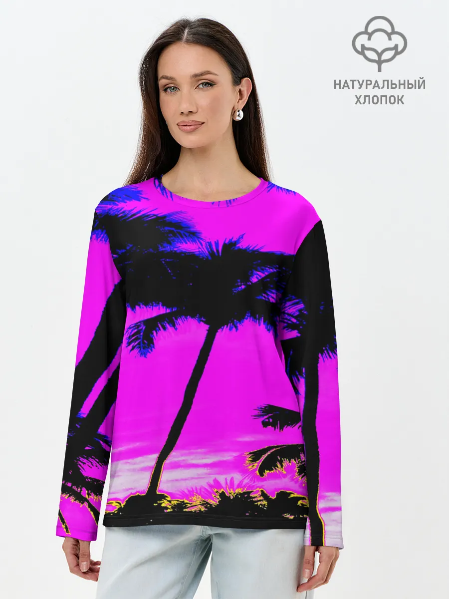Лонгслив женский. Хлопок / НЕОНОВЫЙ ЗАКАТ