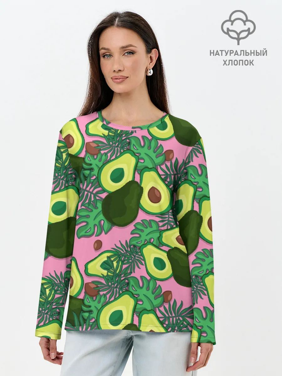 Лонгслив женский. Хлопок / avocado