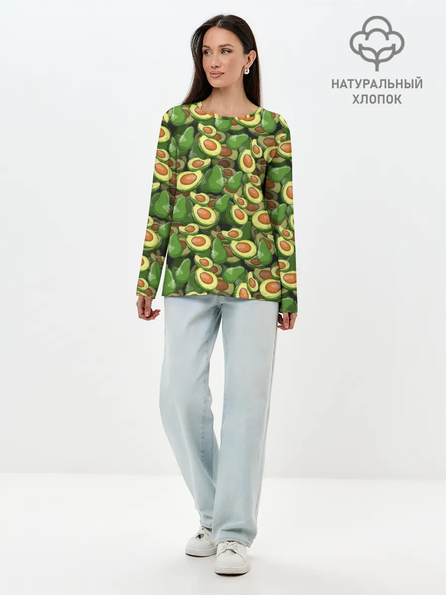 Лонгслив женский. Хлопок / avocado