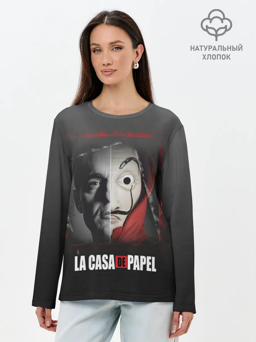 Лонгслив женский. Хлопок / Бумажный дом