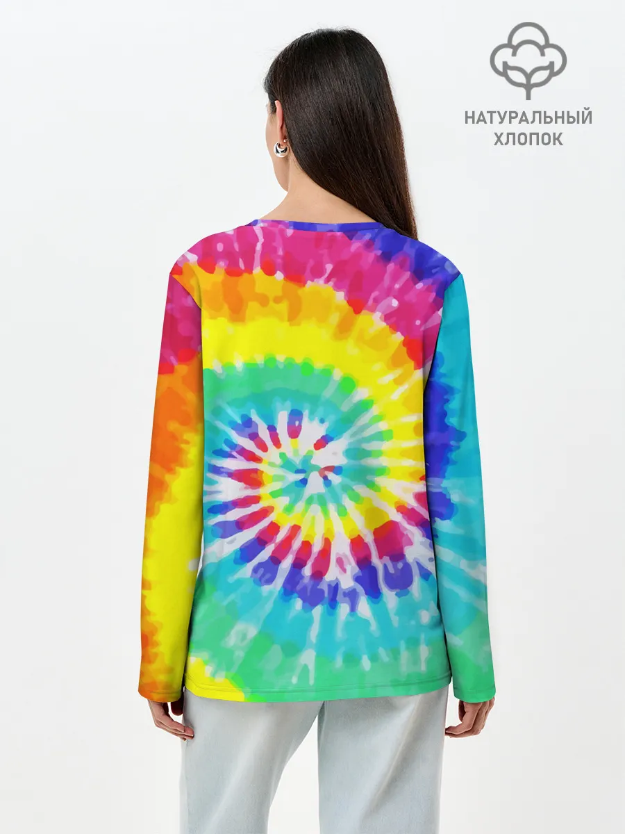 Лонгслив женский. Хлопок / TIE-DYE СТЕНА
