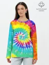 Лонгслив женский. Хлопок / TIE-DYE СТЕНА