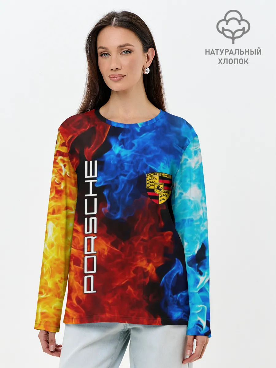 Лонгслив женский. Хлопок / PORSCHE