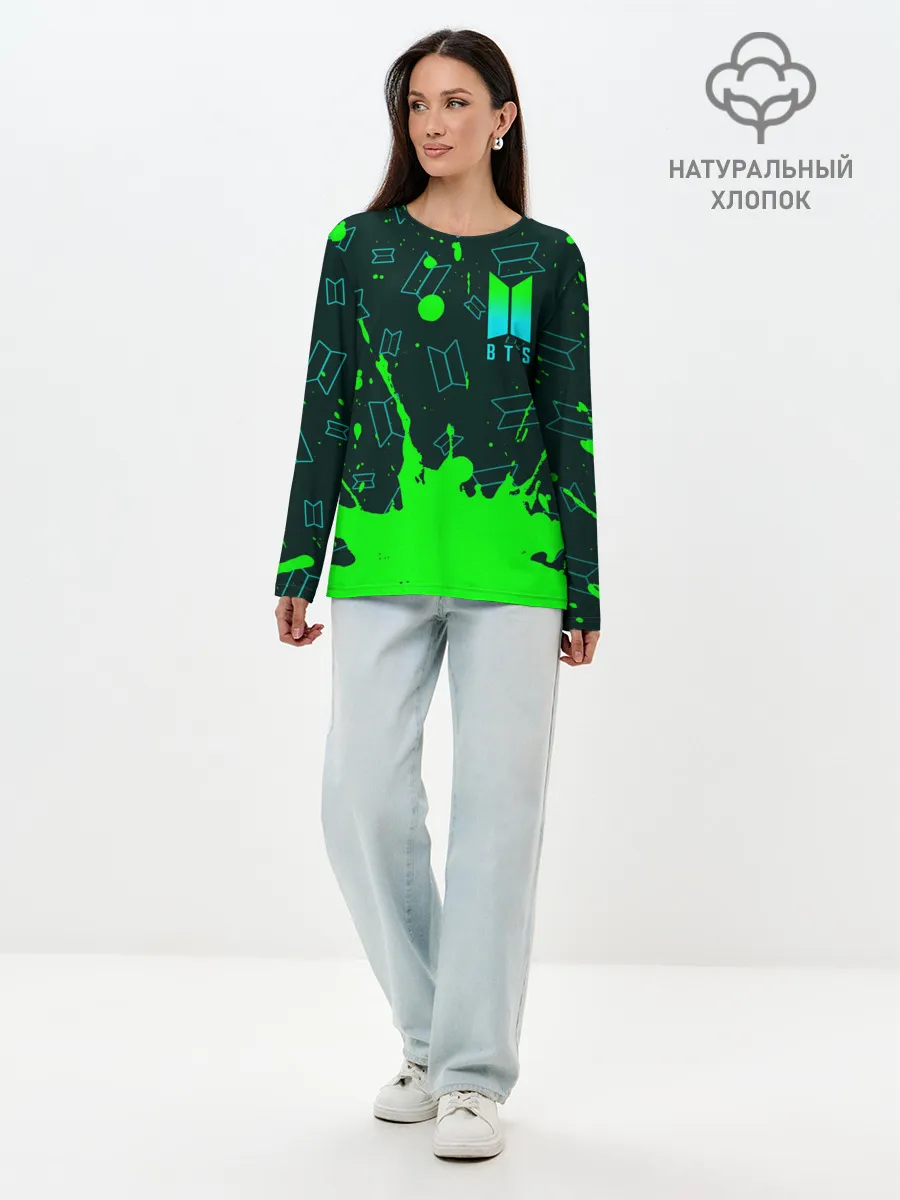 Лонгслив женский. Хлопок / BTS / БТС