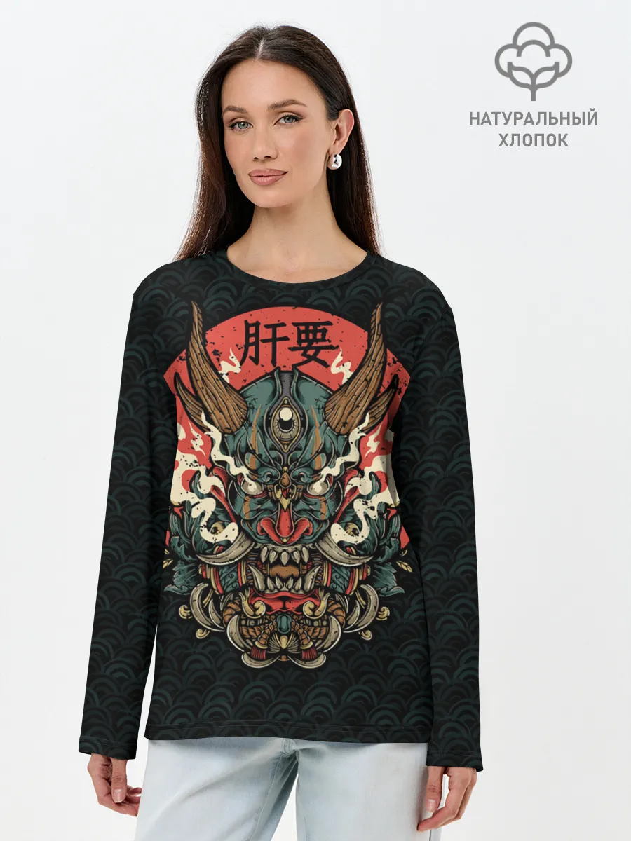 Лонгслив женский. Хлопок / Дракон Ханья
