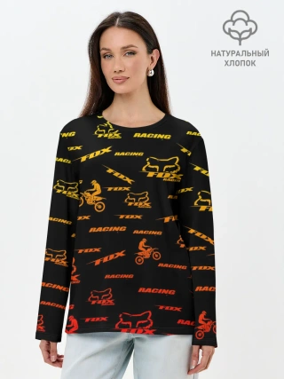 Лонгслив женский. Хлопок / Форма для мотокросса FOX