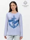 Лонгслив женский. Хлопок / Якорь