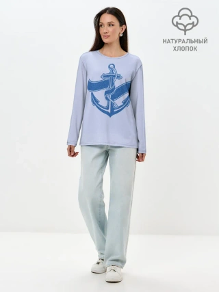 Лонгслив женский. Хлопок / Якорь