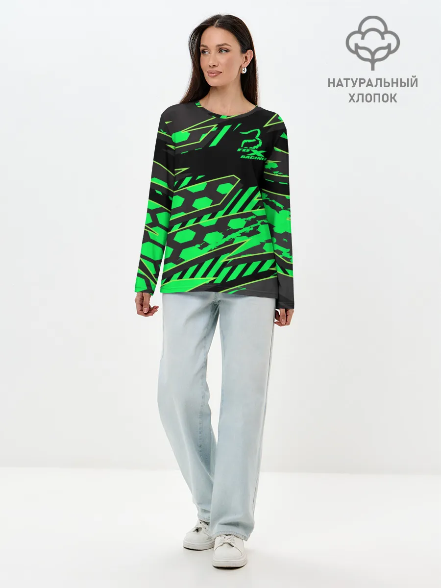 Лонгслив женский. Хлопок / Форма для мотокросса FOX