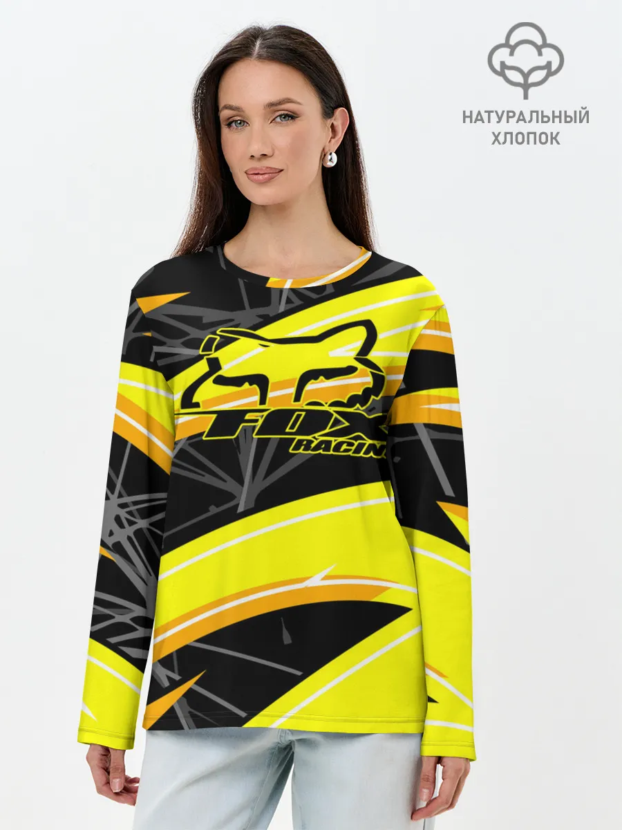 Лонгслив женский. Хлопок / Форма для мотокросса FOX