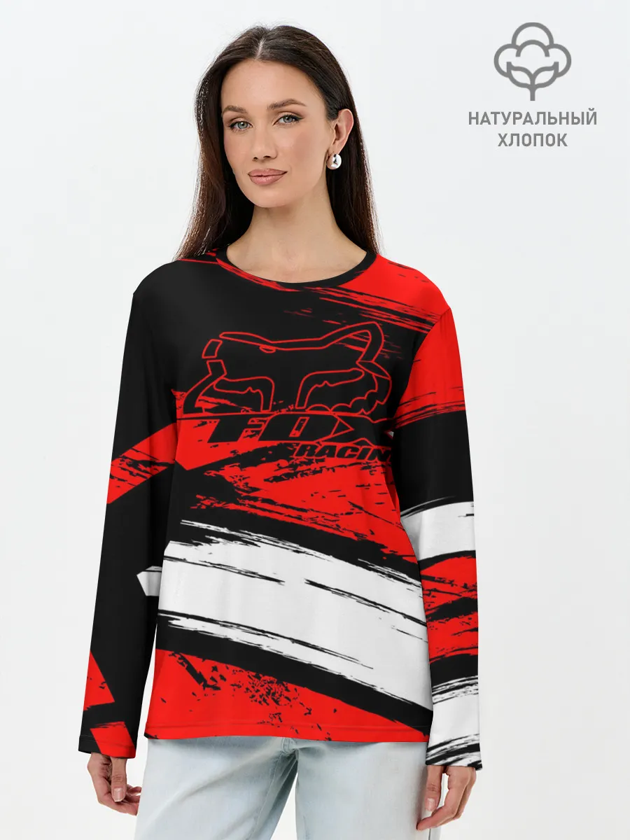 Лонгслив женский. Хлопок / Форма для мотокросса FOX