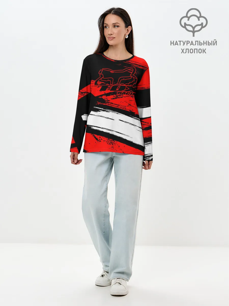 Лонгслив женский. Хлопок / Форма для мотокросса FOX