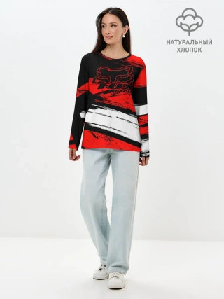 Лонгслив женский. Хлопок / Форма для мотокросса FOX
