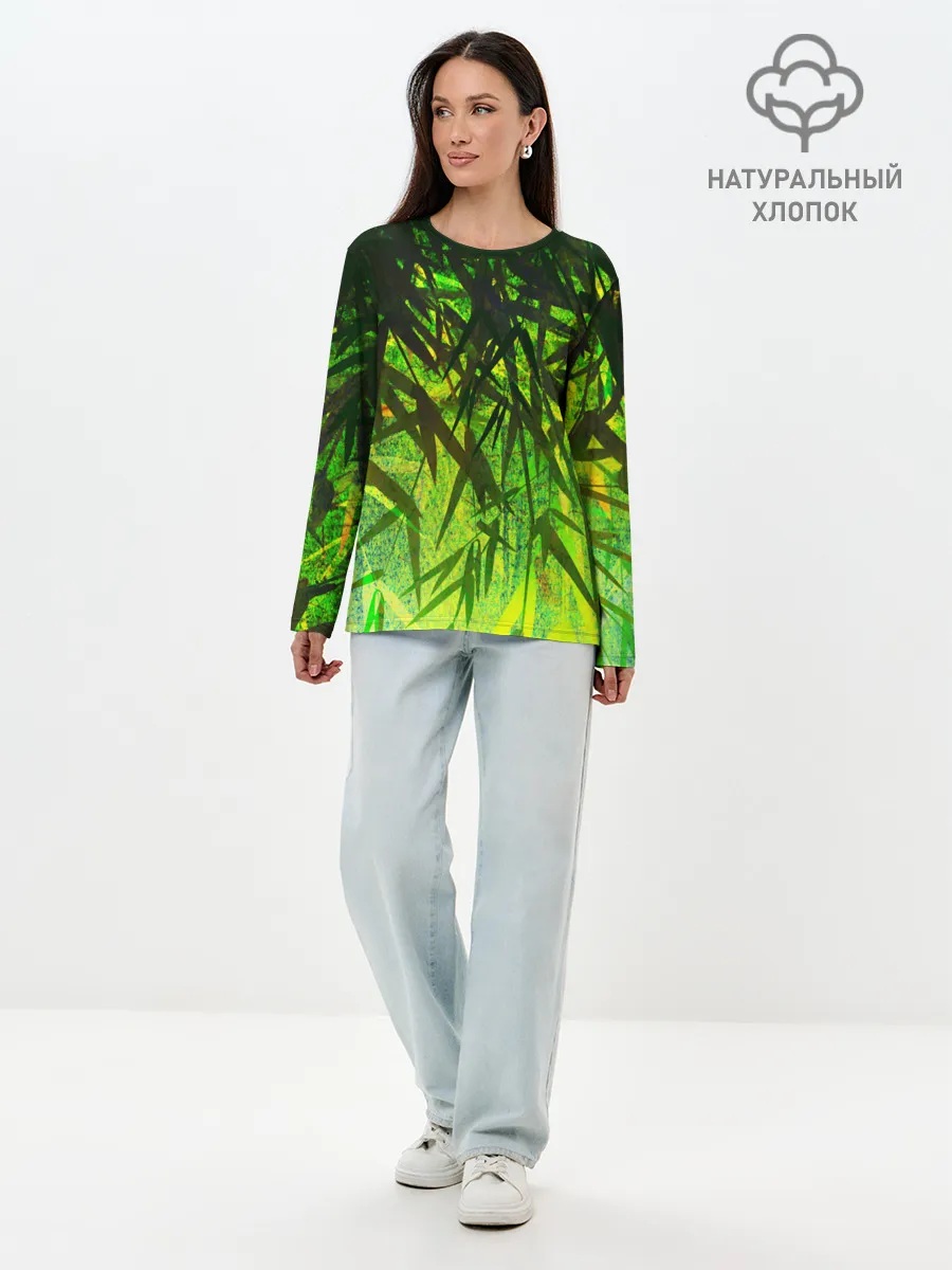 Лонгслив женский. Хлопок / ТРАВА / TRAVA