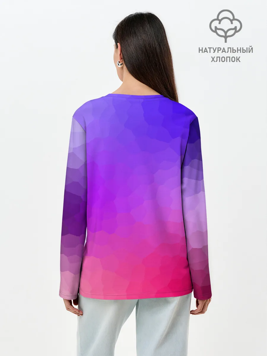 Лонгслив женский. Хлопок / фиолетовый кристалл