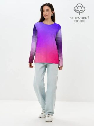 Лонгслив женский. Хлопок / фиолетовый кристалл