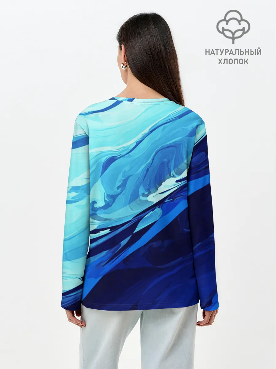 Лонгслив женский. Хлопок / Котик Ангелочек