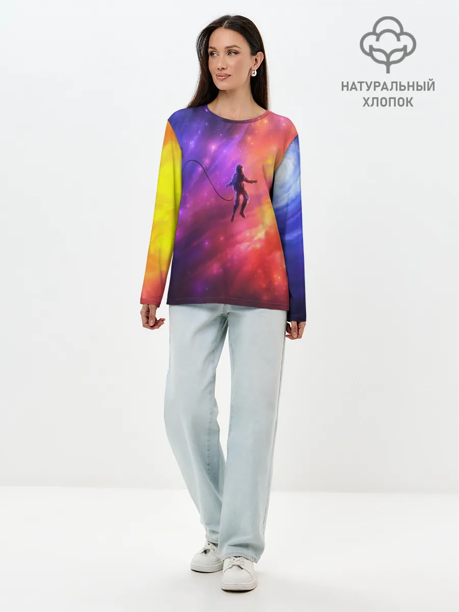 Лонгслив женский. Хлопок / НЕОНОВЫЙ КОСМОС
