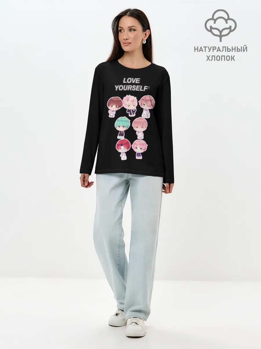 Лонгслив женский. Хлопок / BTS Love Yourself