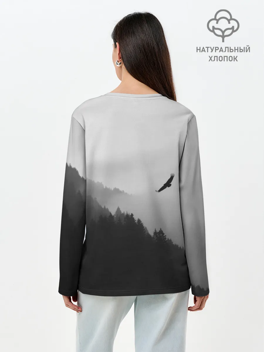 Лонгслив женский. Хлопок / ОРЁЛ НАД ЛЕСОМ