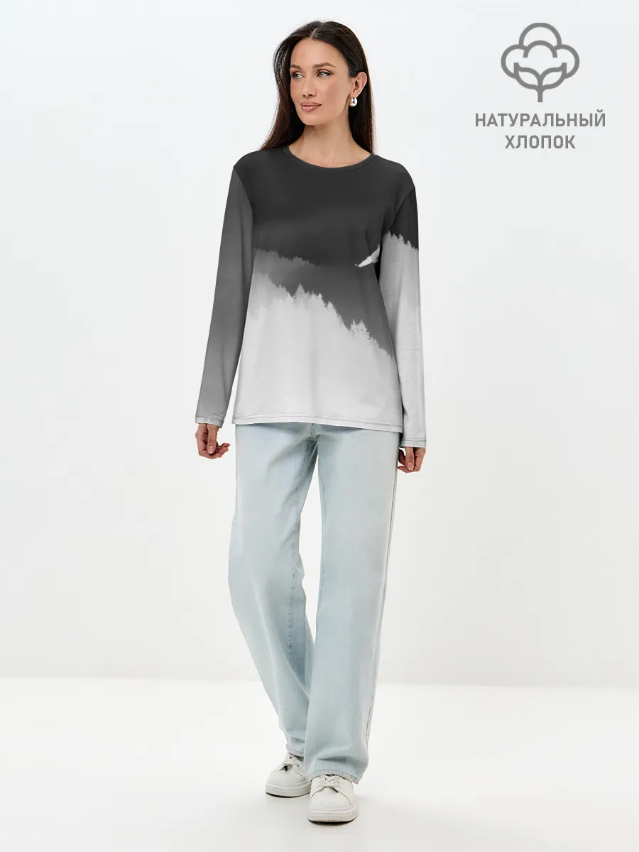 Лонгслив женский. Хлопок / ОРЁЛ НАД ЛЕСОМ