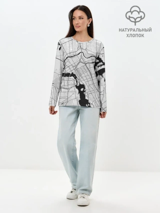 Лонгслив женский. Хлопок / генплан