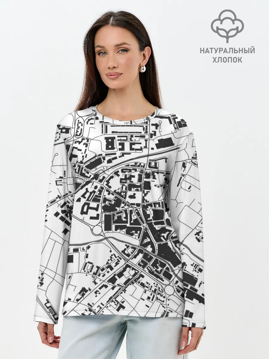 Лонгслив женский. Хлопок / генплан