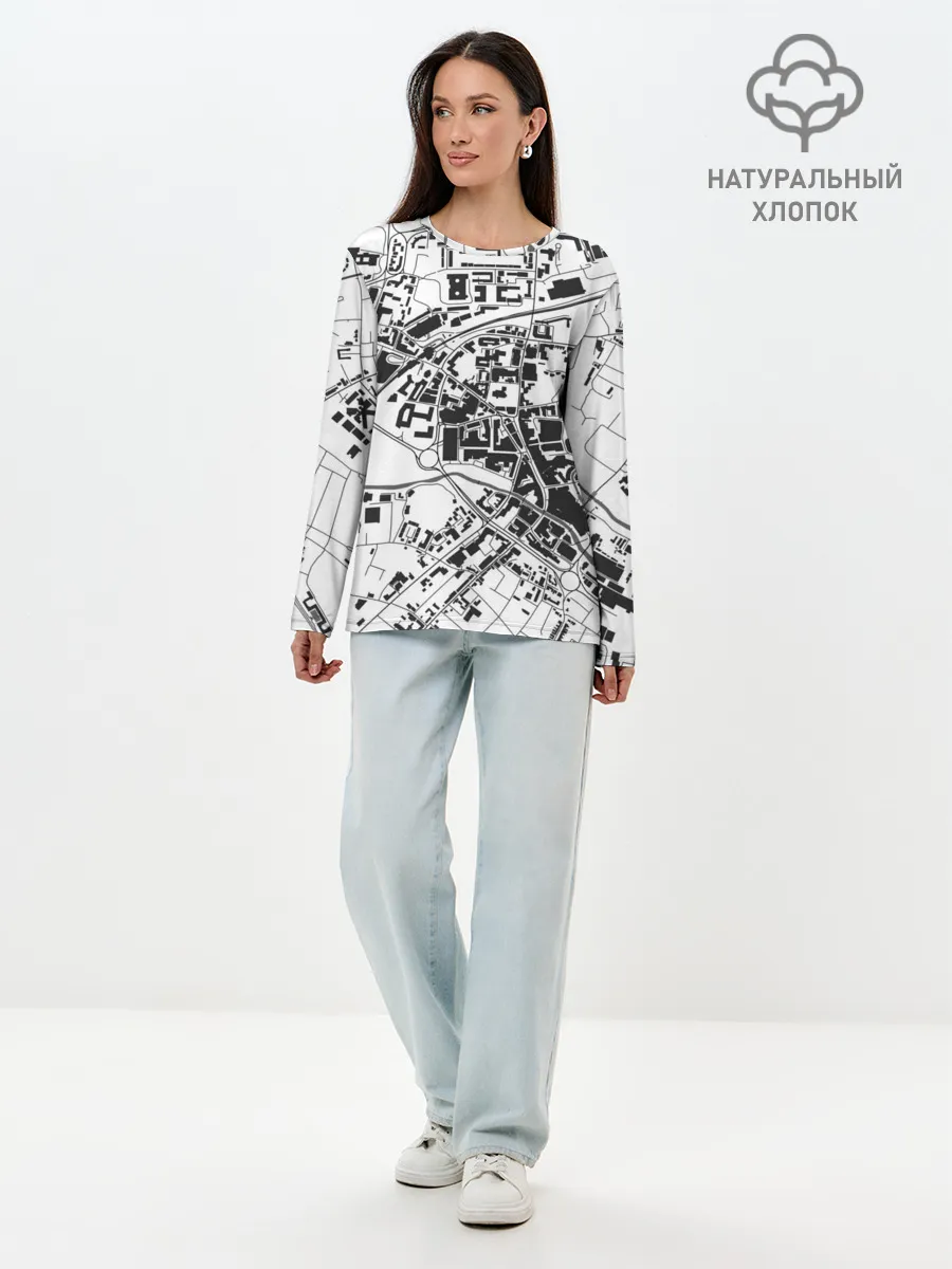 Лонгслив женский. Хлопок / генплан