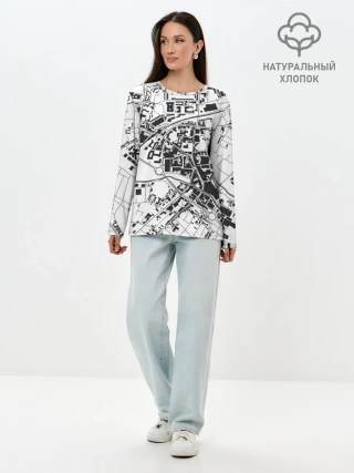 Лонгслив женский. Хлопок / генплан