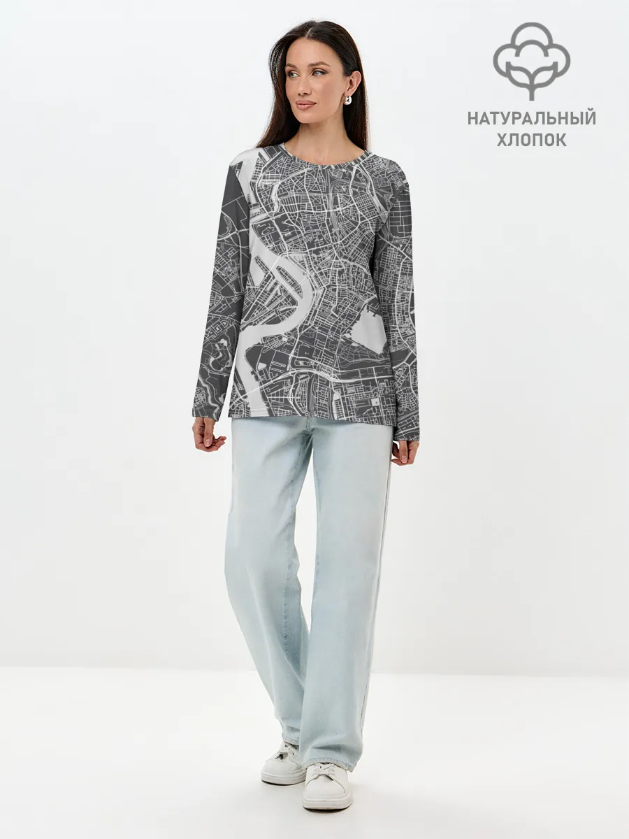 Лонгслив женский. Хлопок / генплан