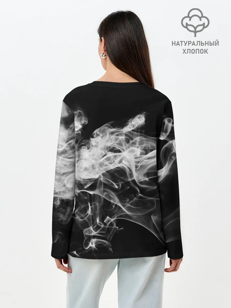 Лонгслив женский. Хлопок / СЕРЫЙ ДЫМ