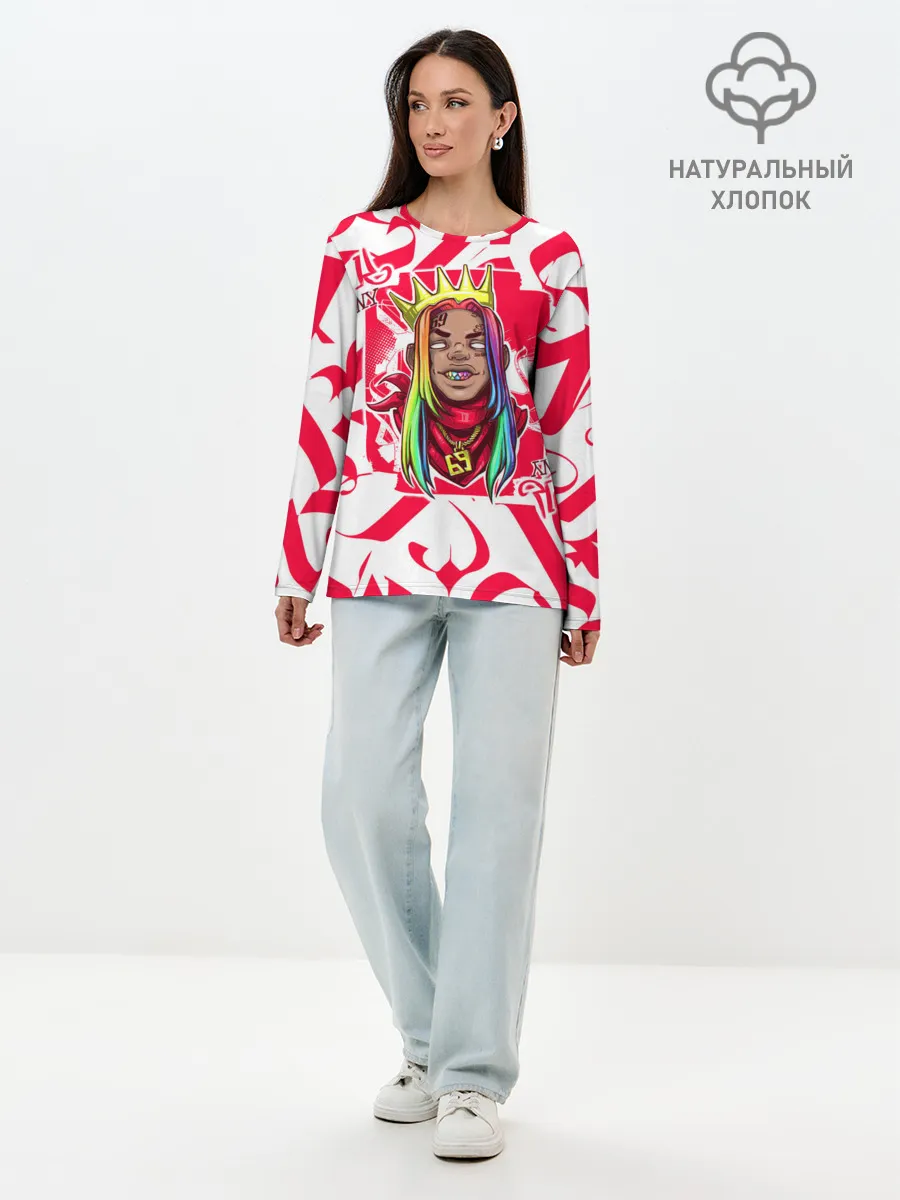 Лонгслив женский. Хлопок / 6ix9ine Tekashi